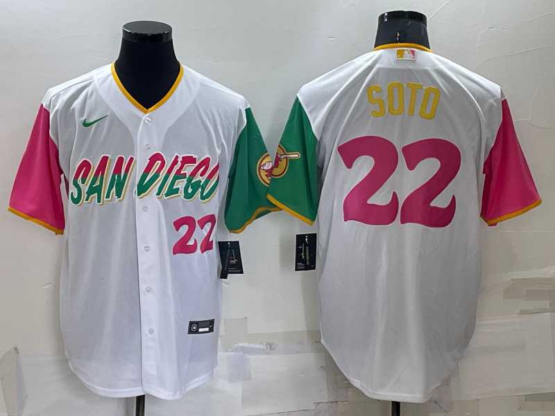 San Diego Padres #22 Juan Soto Number White 2022 City Connect Cool Base Stitched Jersey,We sell and wholesale San Diego Padres #22 Juan Soto Number White 2022 City Connect Cool Base Stitched Jersey on line form chian!